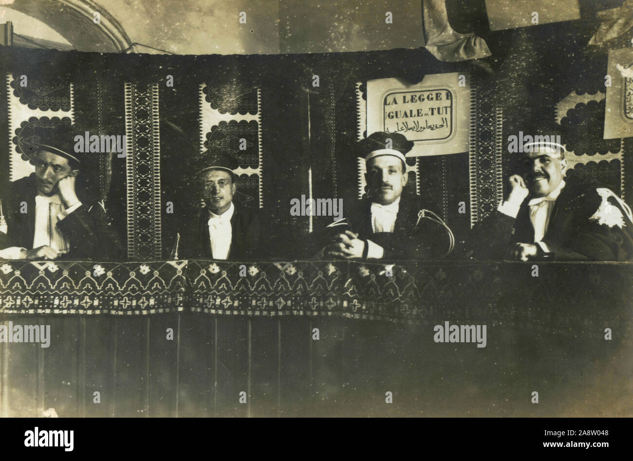 Italian Judges in courtroom, Libya 1920s Stock Photo