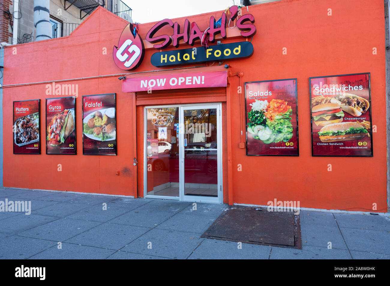 The exterior of Shah's Hala Food store on 120th Street off Liberty Ave in South Richmond Hill, Queens, New York City. Stock Photo