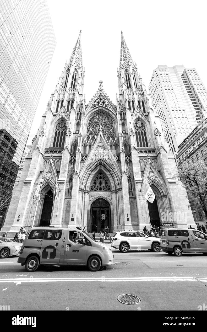 St. Patrick's Cathedral, 5th Avenue, Manhattan, New York City, New York, United States of America Stock Photo