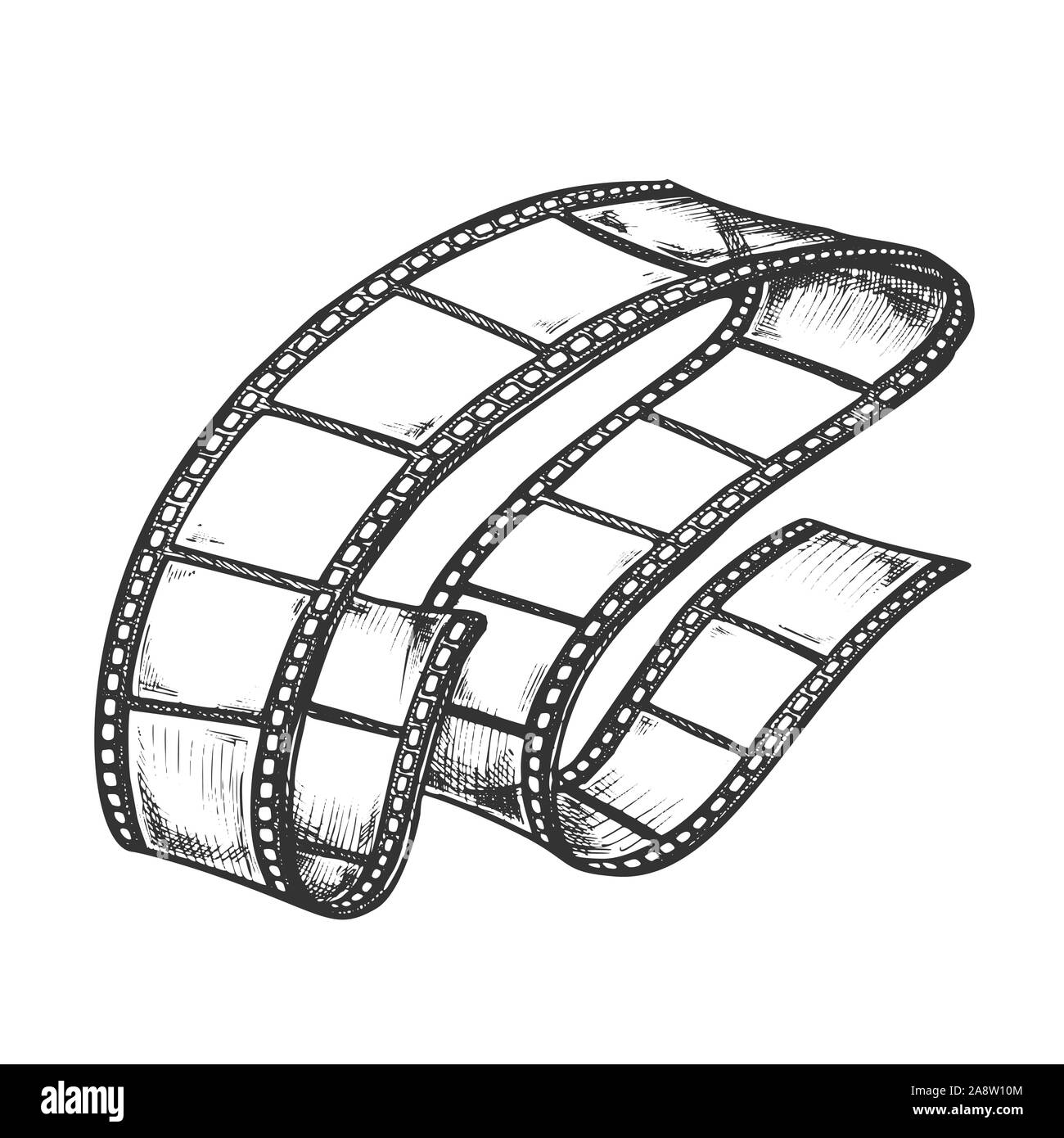 Film Strip For Video Camera Monochrome Vector Stock Vector Image & Art ...