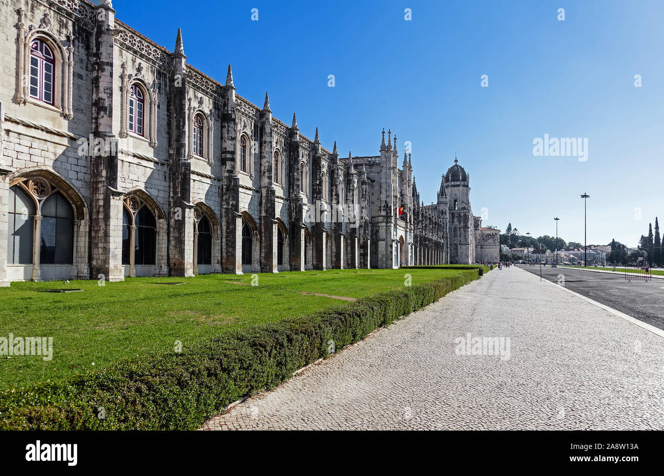 Lisbon, Portugal. Jeronimos Monastery or Abbey aka Santa Maria de Belem monastery. UNESCO World Heritage. Manuelino or Manueline Stock Photo