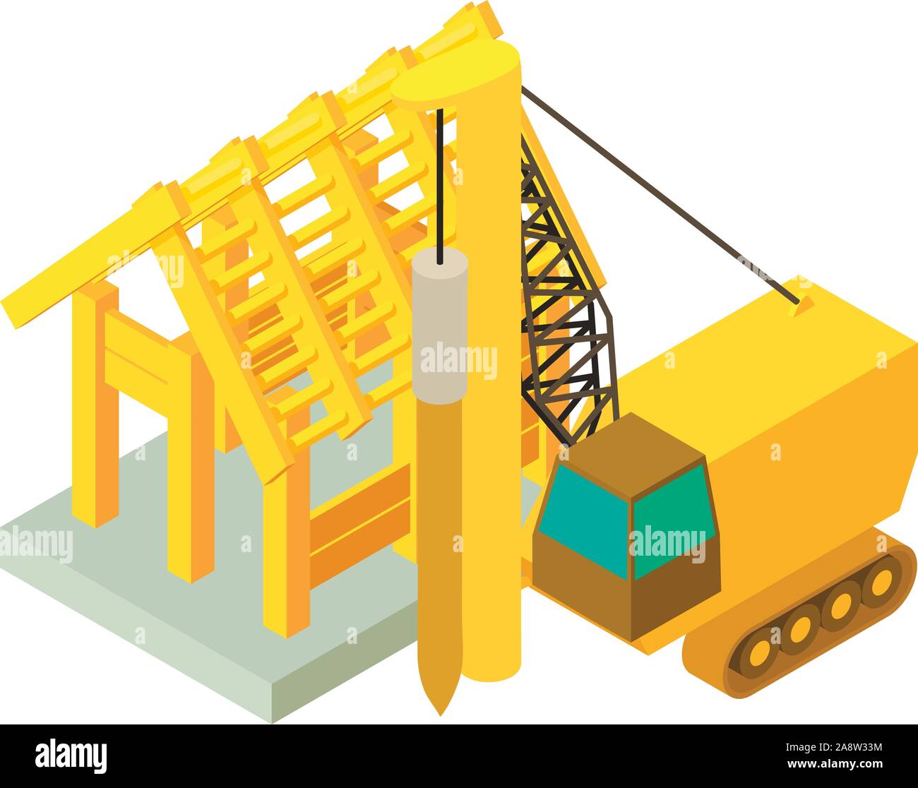 Drilling icon, isometric style Stock Vector