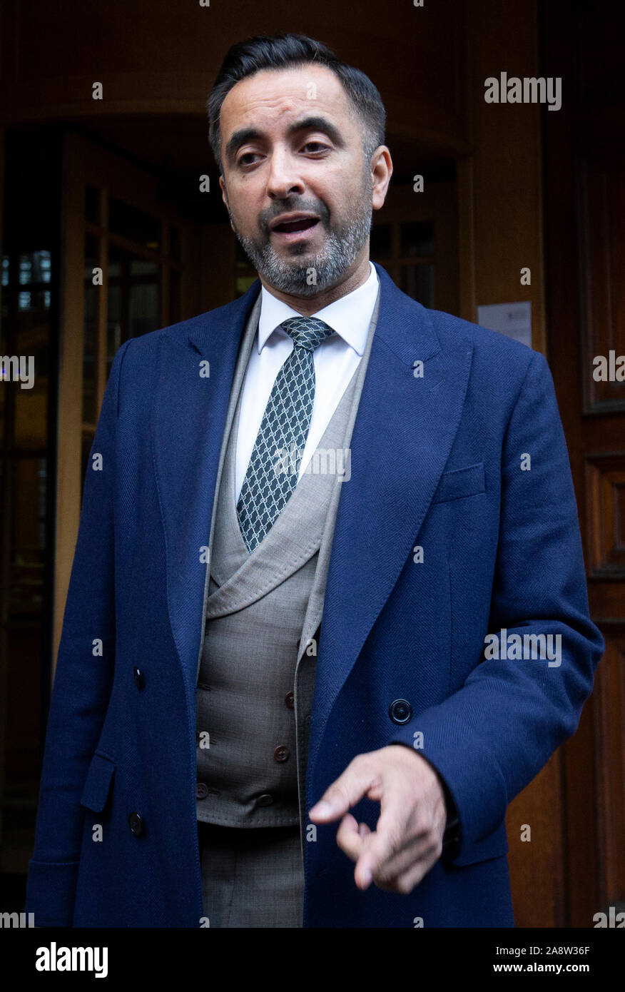 Solicitor Aamer Anwar, who is representing the family of the late Sheku Bayoh who died in police custody in 2015, arrives at the Crown Office in Edinburgh. During a meeting, the family of Mr Bayoh, along with Mr Anwar, will speak with the Lord Advocate, Solicitor General for Scotland Alison Di Rollo QC, Crown Counsel Alex Prentice QC, and Deputy Crown Agent Lindsey Miller. Stock Photo