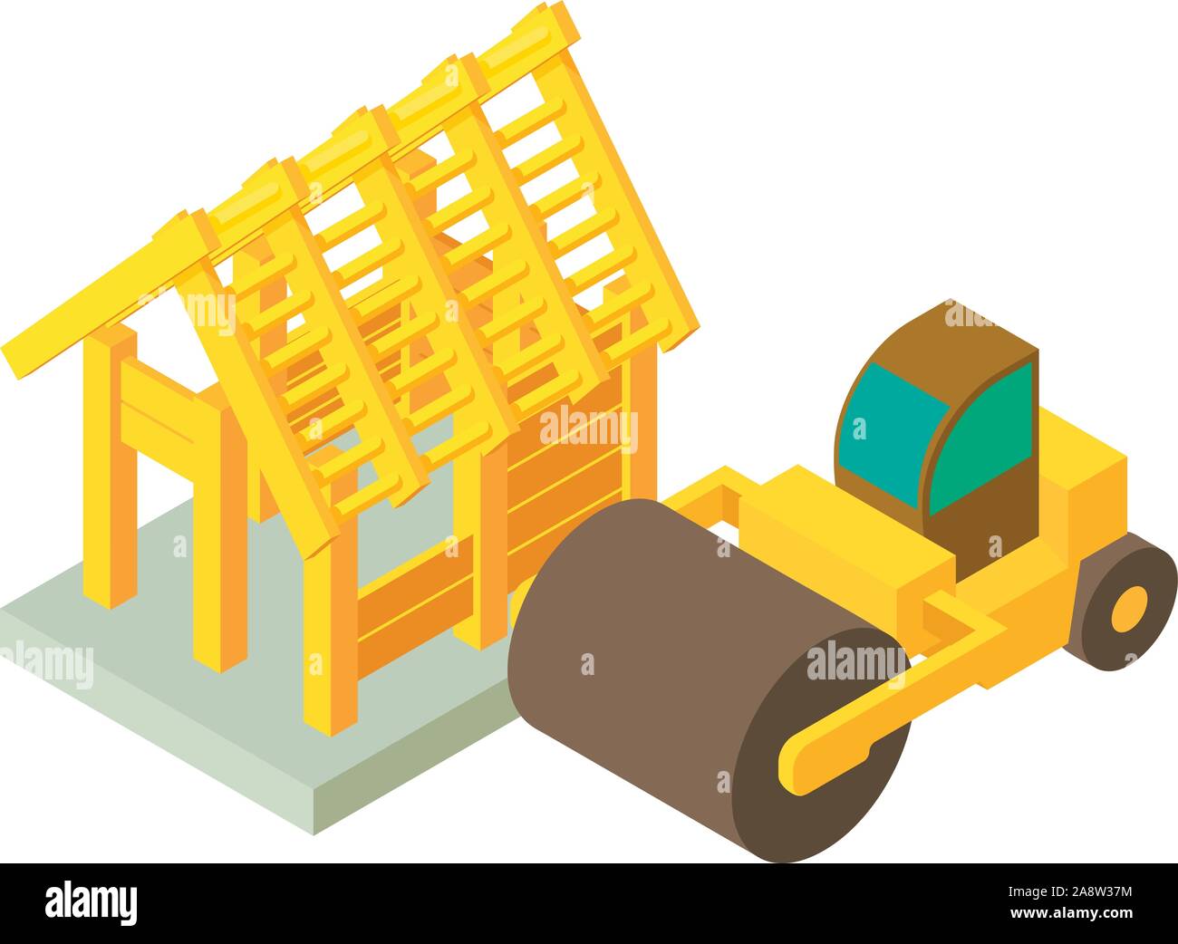 Roadwork icon, isometric style Stock Vector