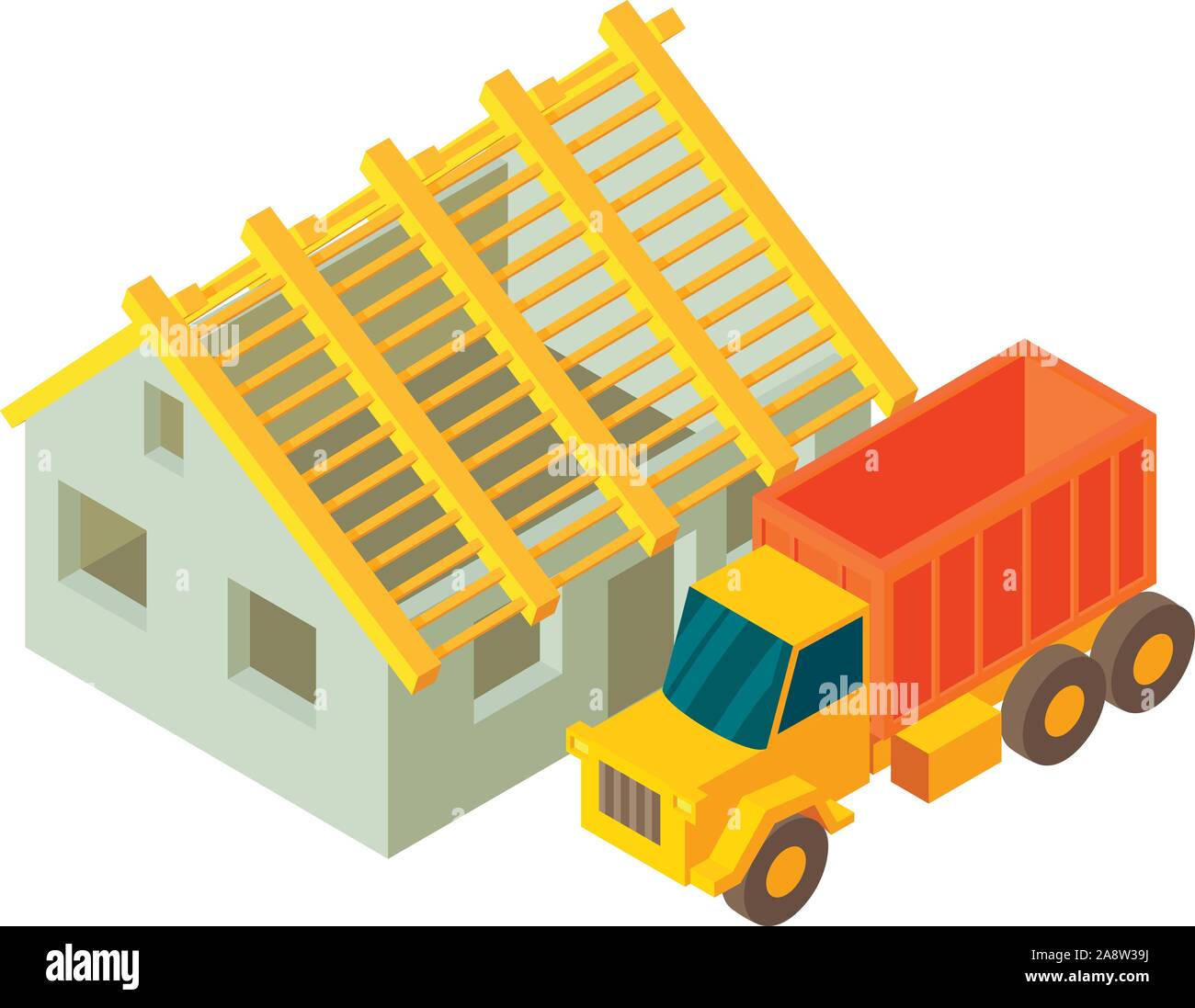 Trucking icon, isometric style Stock Vector
