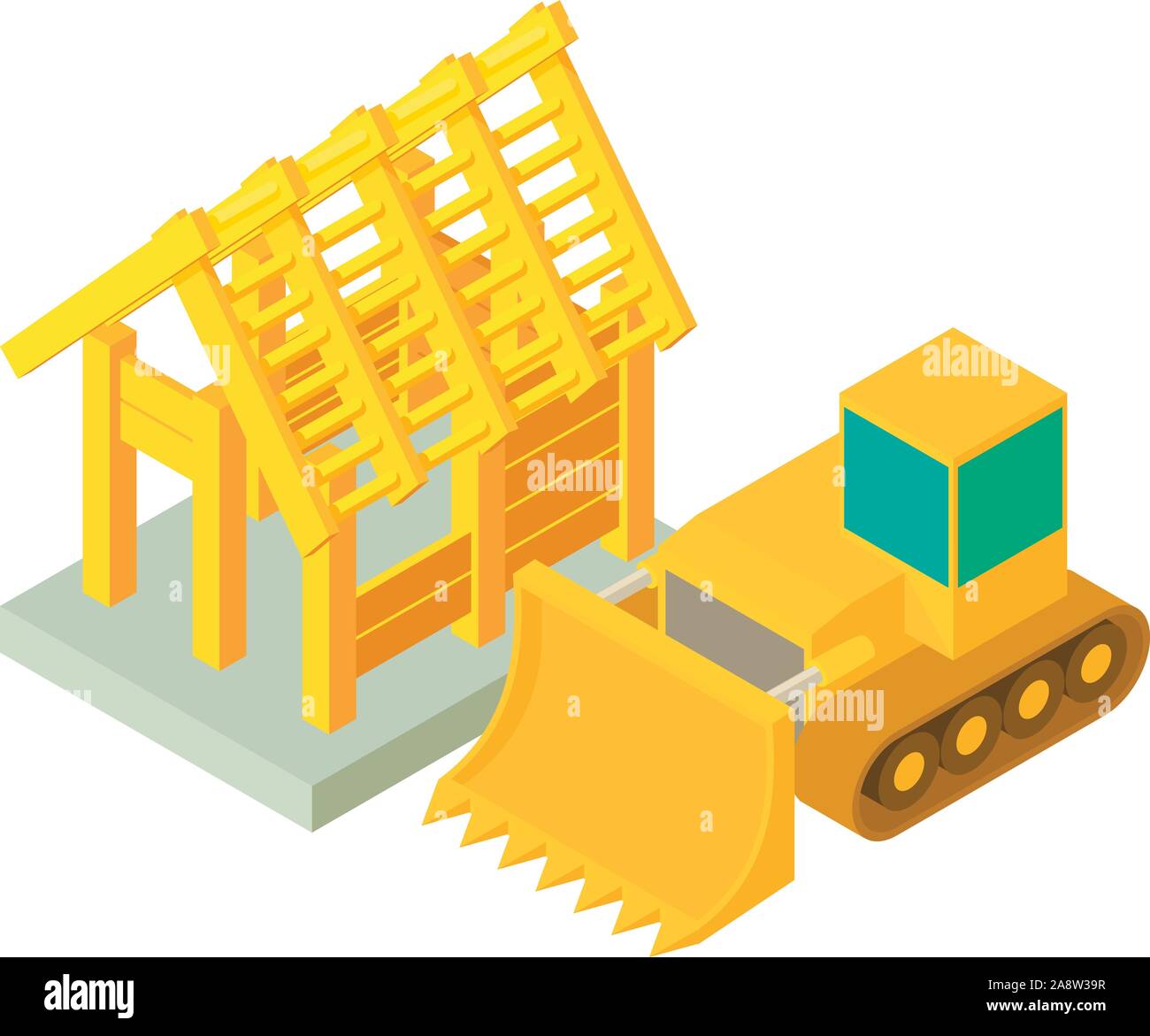 Quarrying icon, isometric style Stock Vector