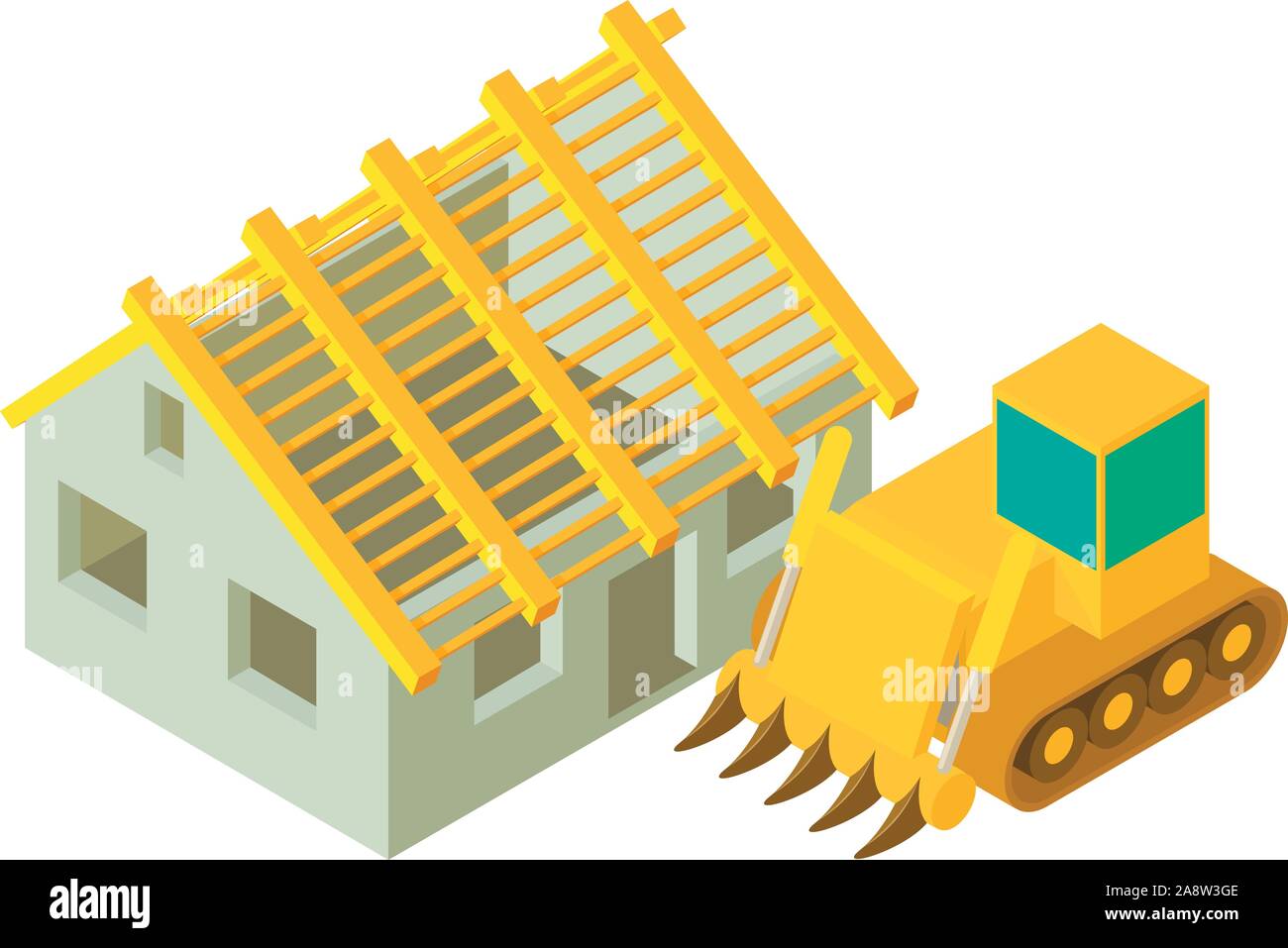 Constructing icon, isometric style Stock Vector