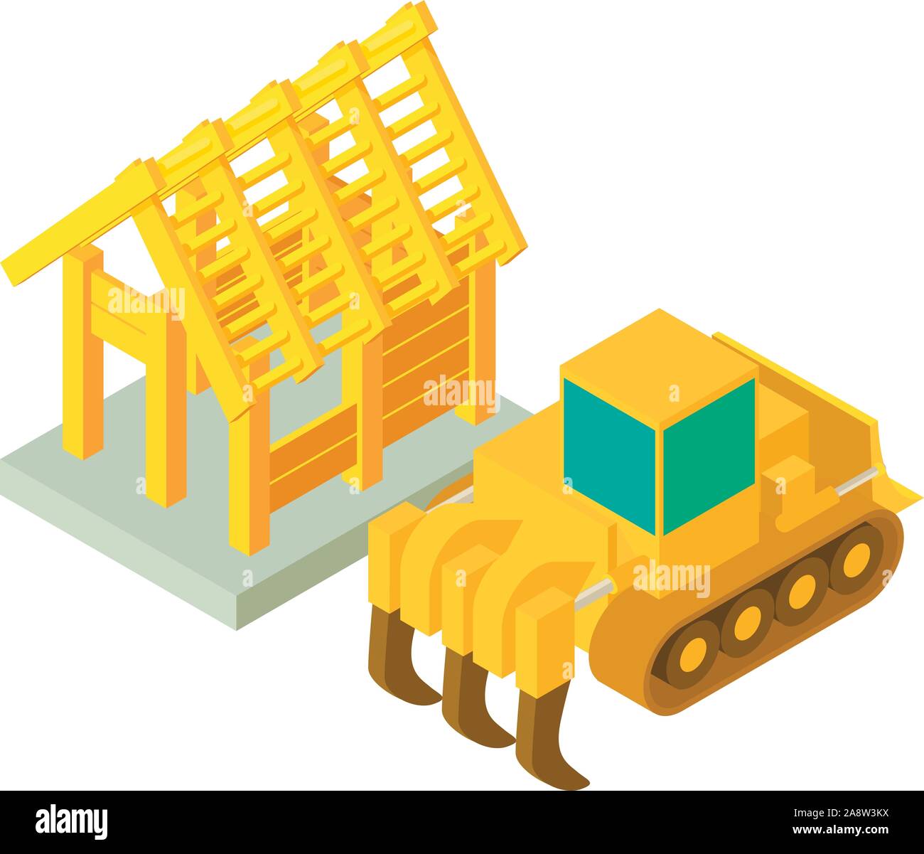 Quarry work icon, isometric style Stock Vector