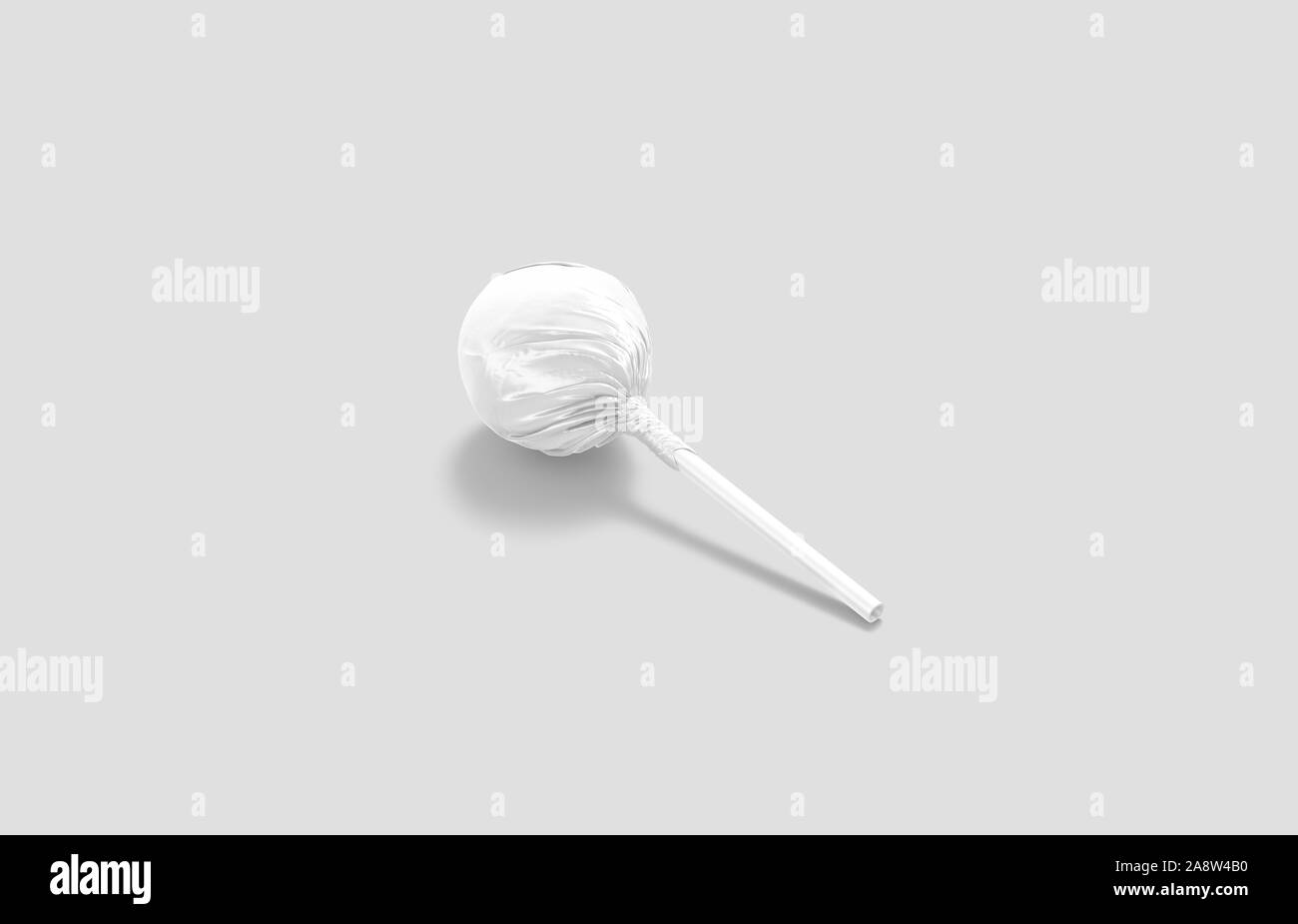 Blank white lollipop wrap mock up lying, side view Stock Photo