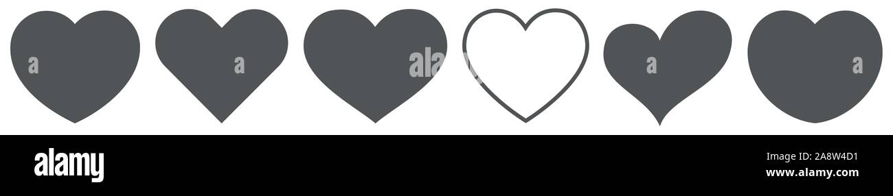 Heart Gray | Love | Logo | Variations Stock Vector