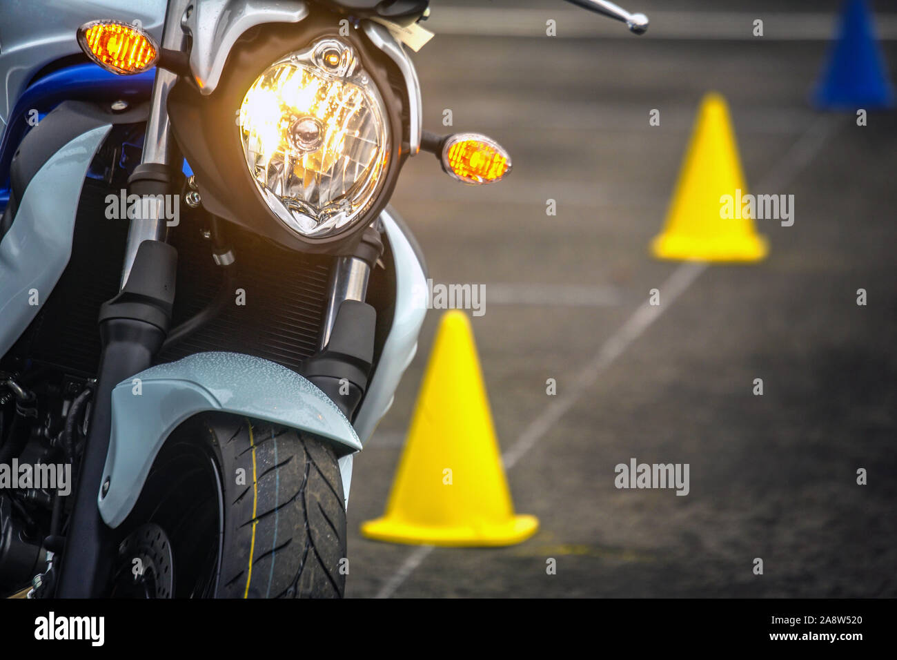 Motorbike Training School, Bolton, UK Stock Photo