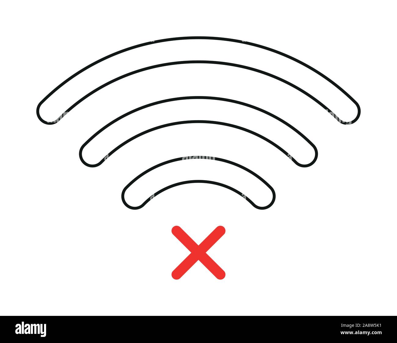 Wireless No Connection Signal Icon Stock Vector Image