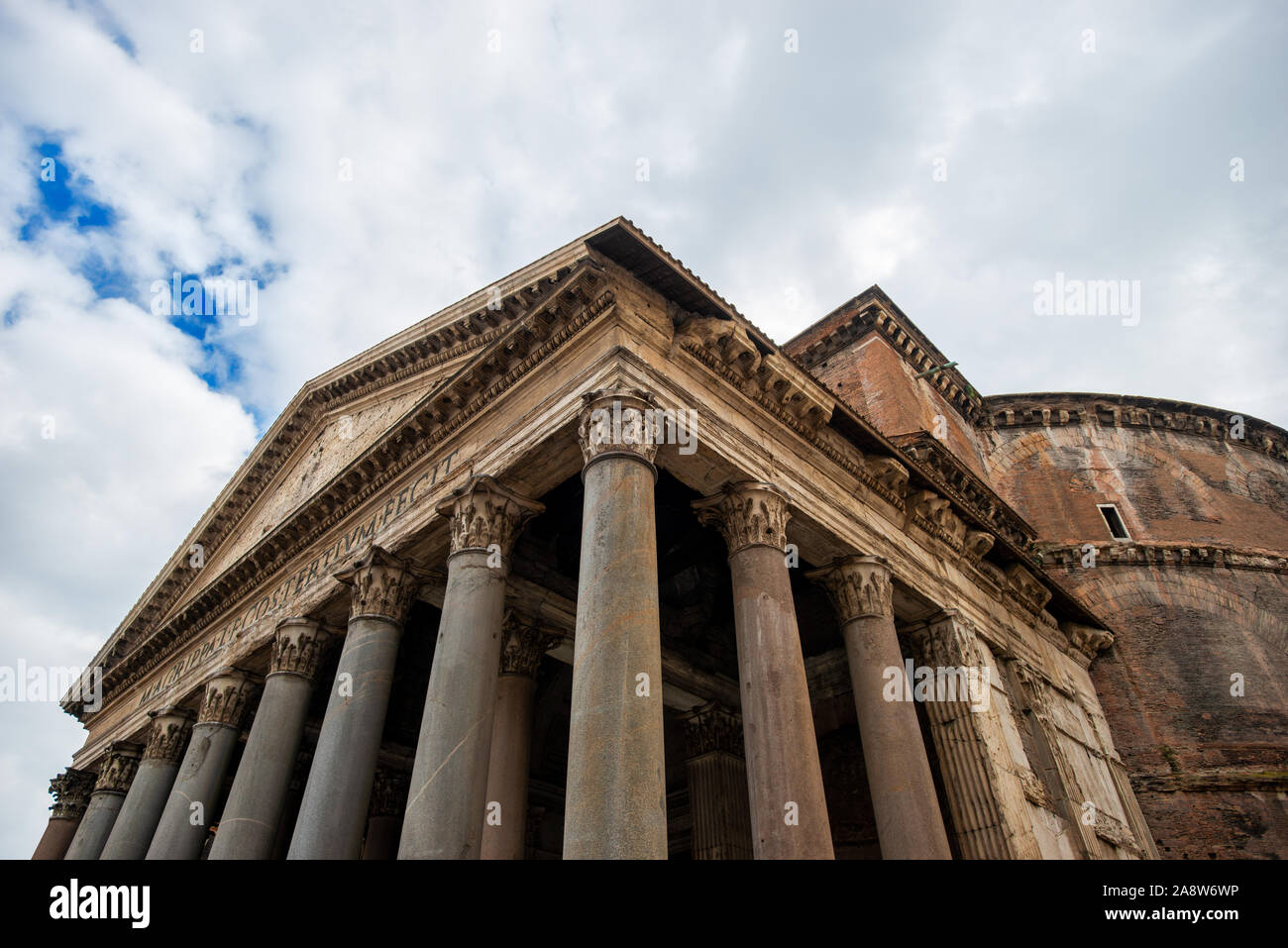 Pantheon in Rome, Italy on a cloudy day Stock Photo