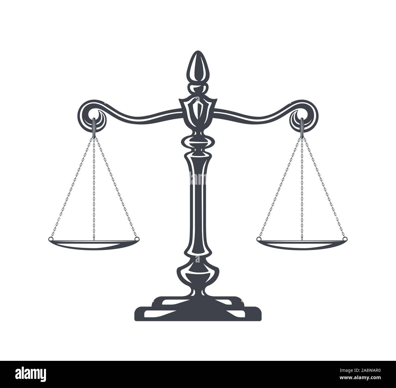 Scale weight balance outline Royalty Free Vector Image