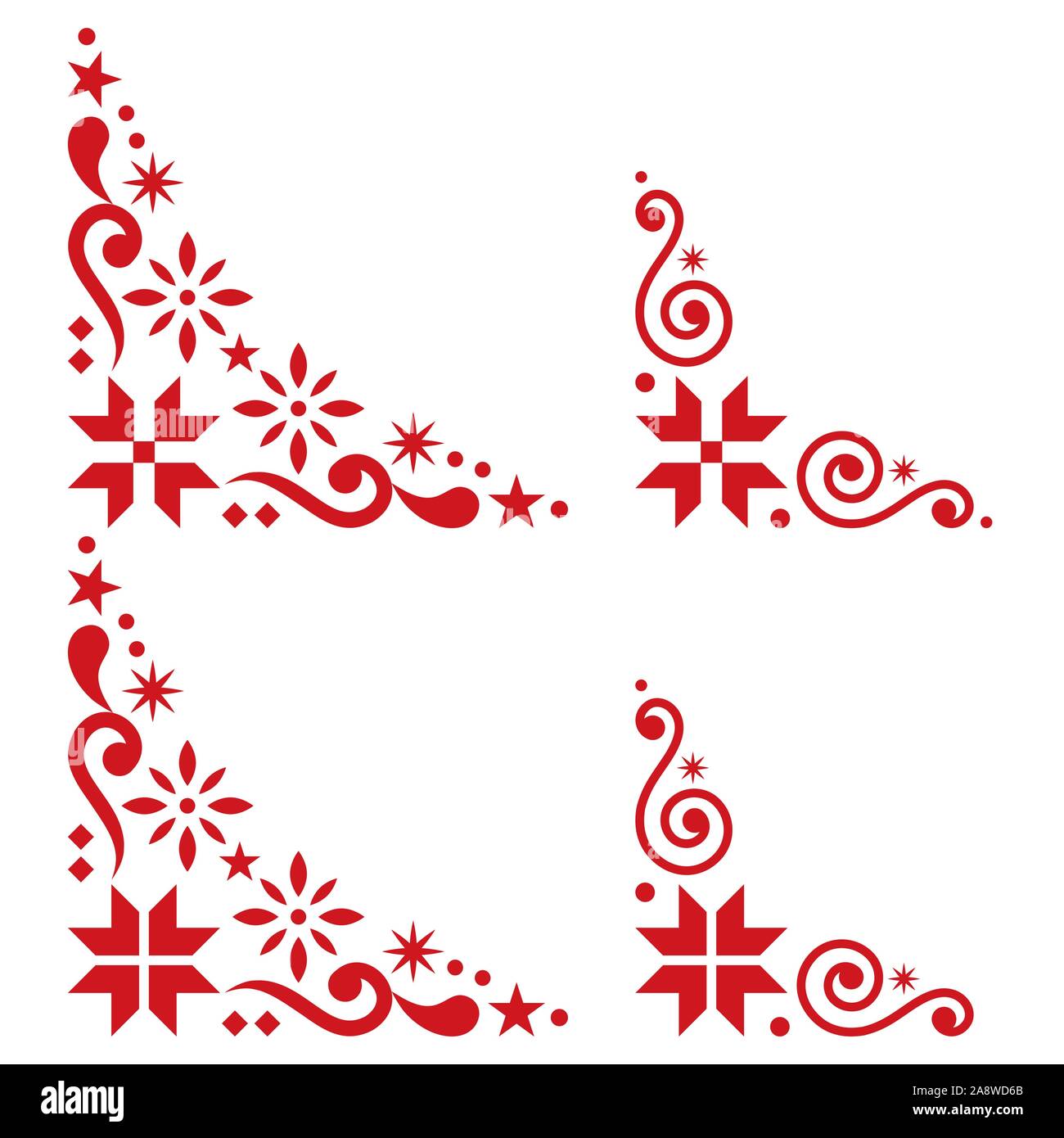 Set nordic christmas graphic elements Royalty Free Vector