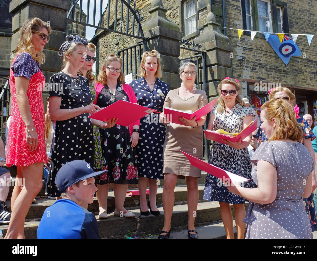 Singers, Haworth 1940s weekend, Yorkshire Stock Photo