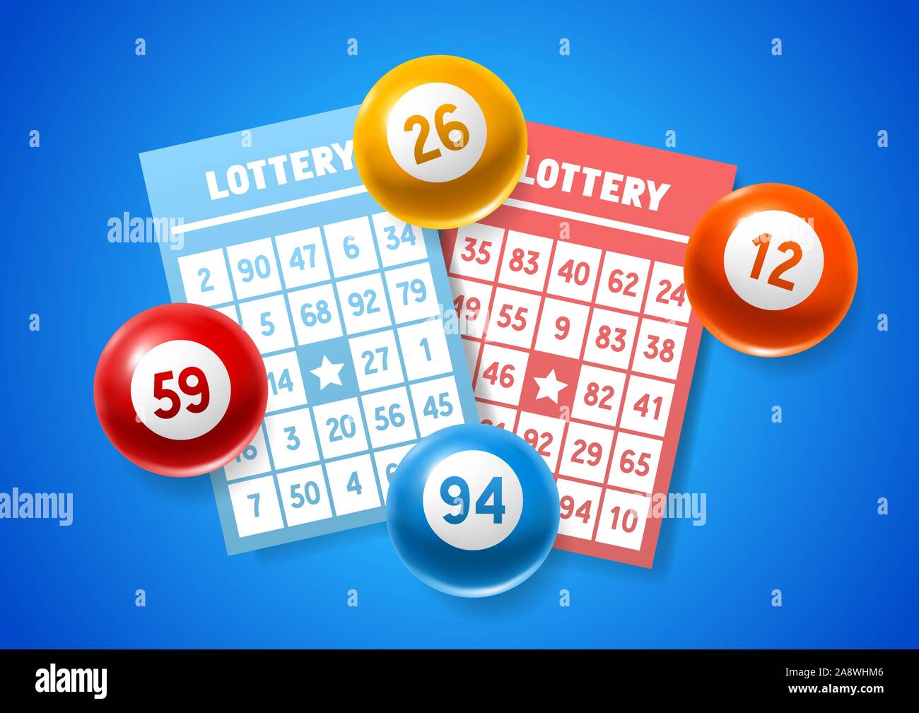 Lottery colored number balls hi-res stock photography and images - Alamy