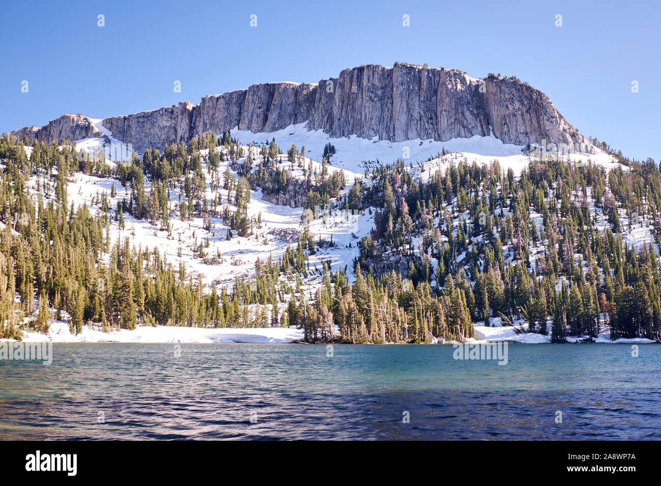 View of Mammoth Lakes and mountians of the Sierra Nevada, California, USA Stock Photo