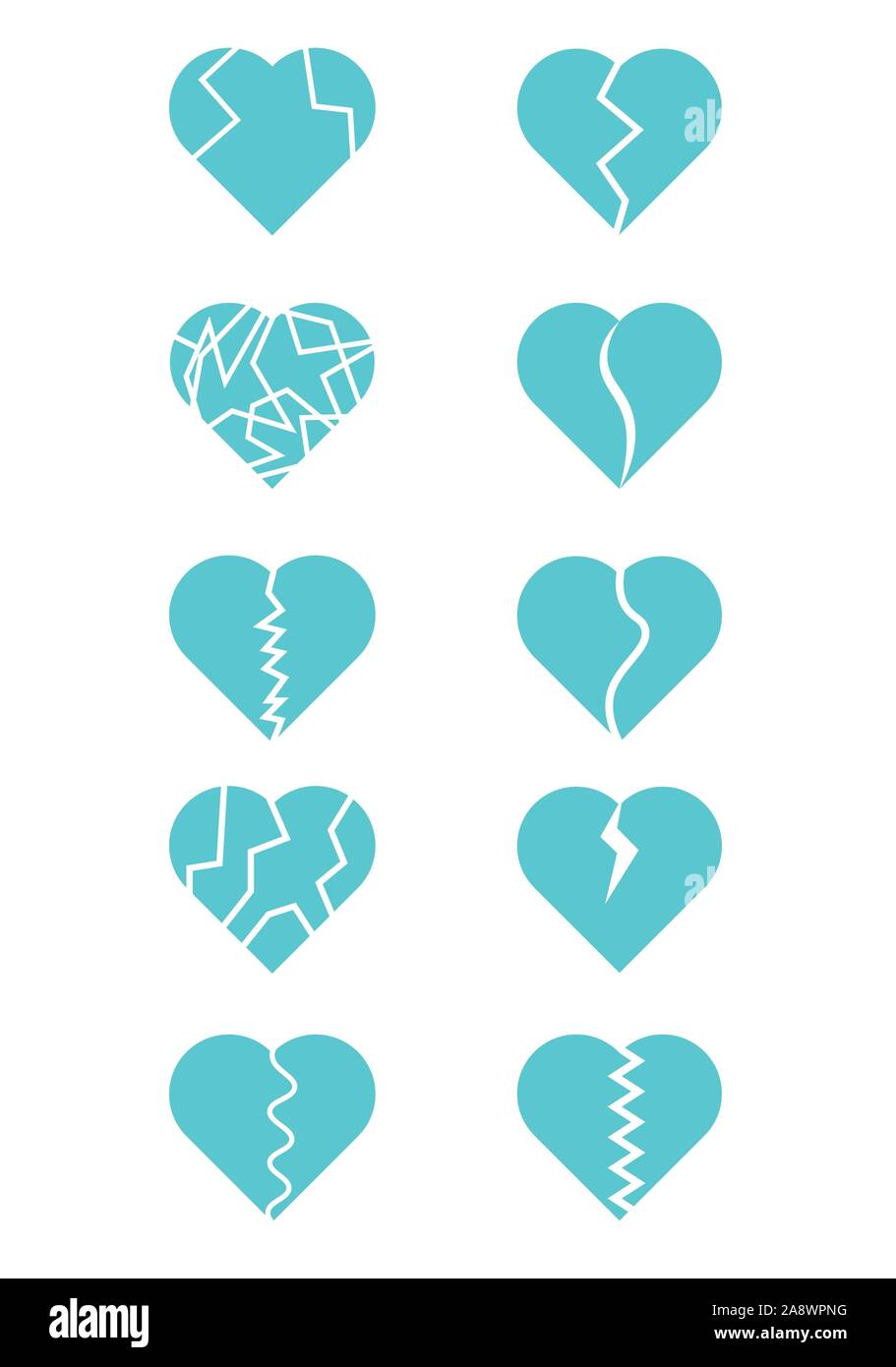 blue broken hearts collection Stock Vector Image & Art Alamy