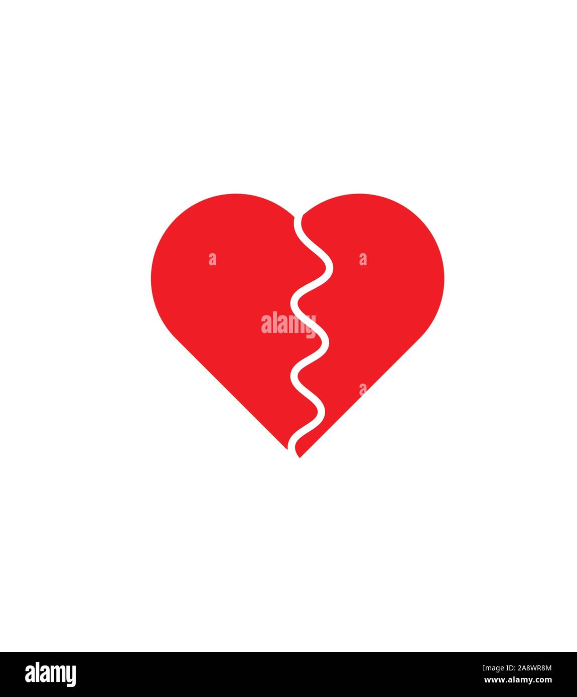 Broken heart icon vector vectors hi-res stock photography and images ...