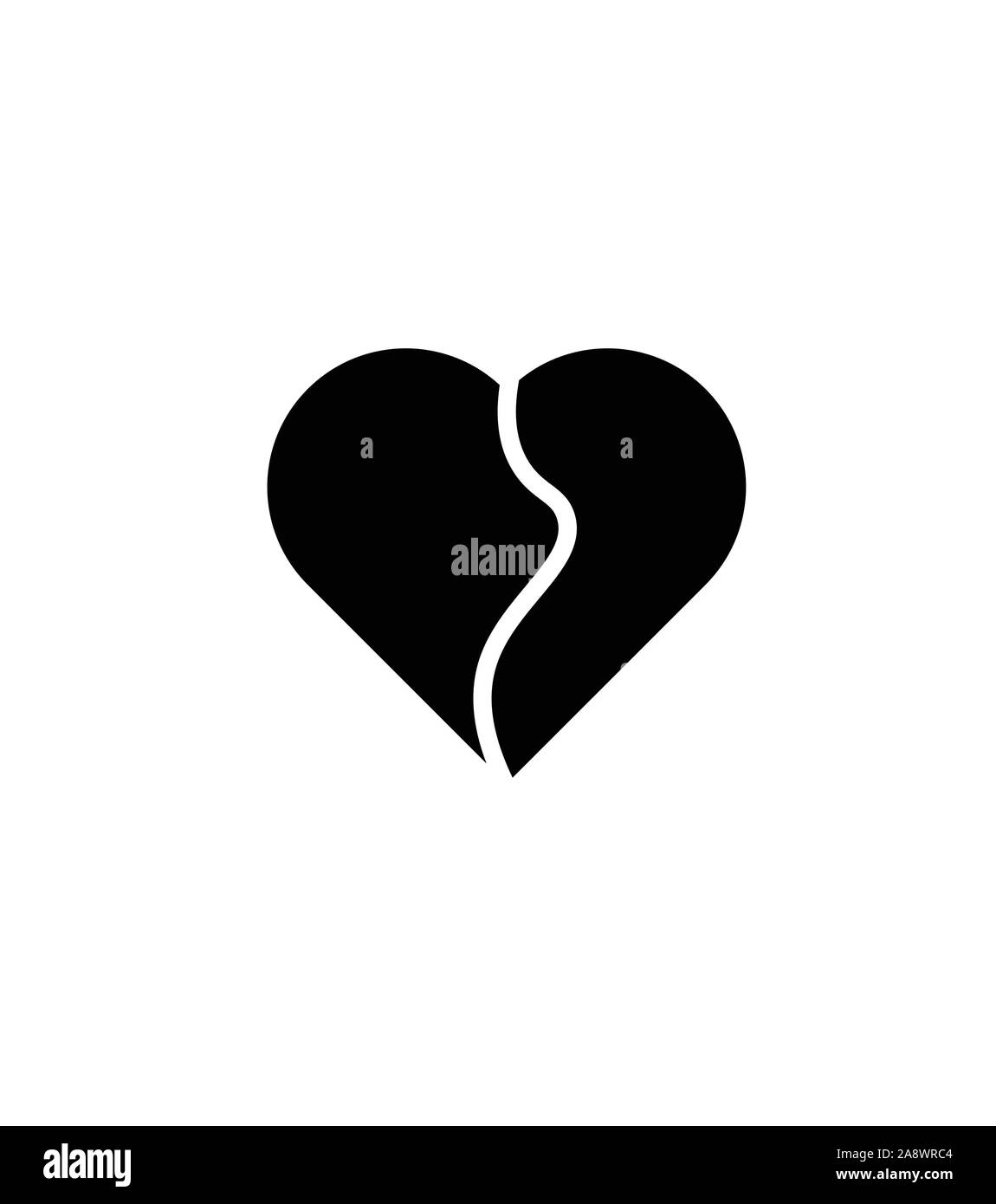 broken heart black and white drawing