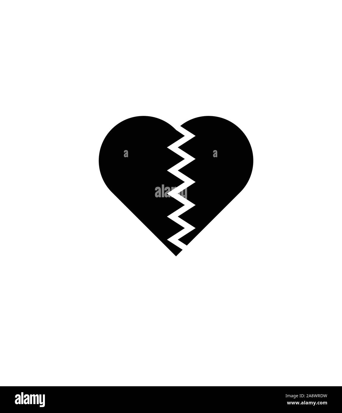 broken heart silhouette shape icon Stock Vector Image & Art - Alamy