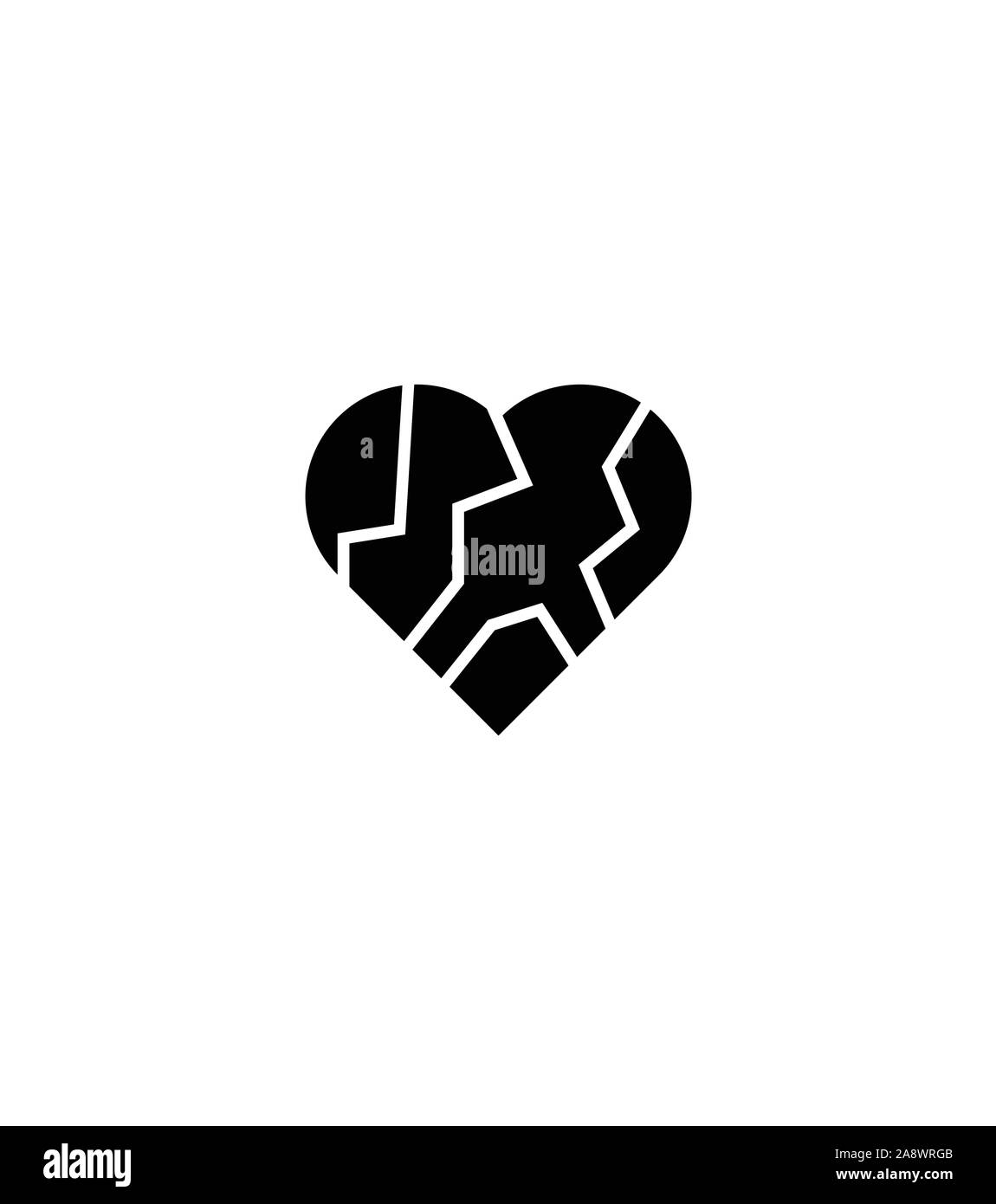 broken heart silhouette shape icon Stock Vector Image & Art - Alamy