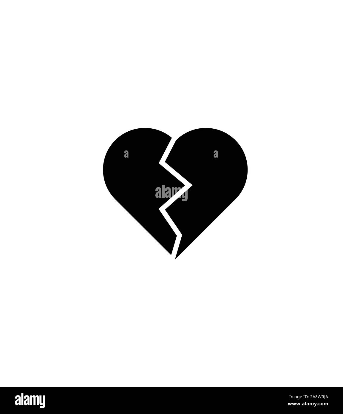 broken heart silhouette shape icon Stock Vector Image & Art - Alamy