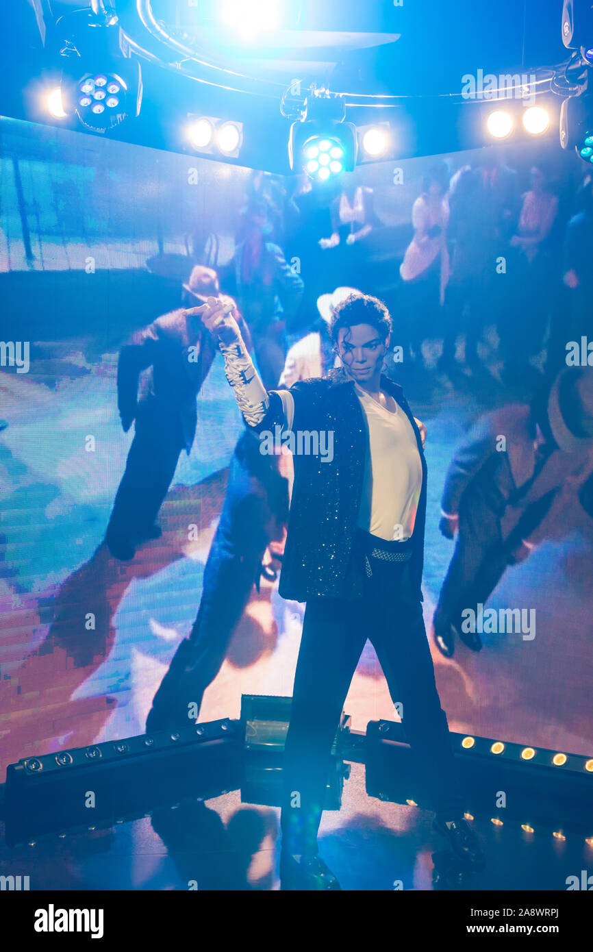 Bangkok,Thailand November 1,2019 Michael Jackson wax figure display