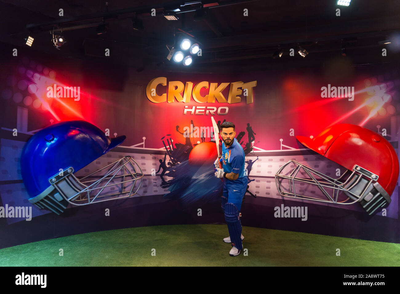 Bangkok,Thailand - November 1,2019 : Virat Kohli wax figure display at Madame Tussauds Museum,Siam Discovery in Bangkok Thailand. Stock Photo