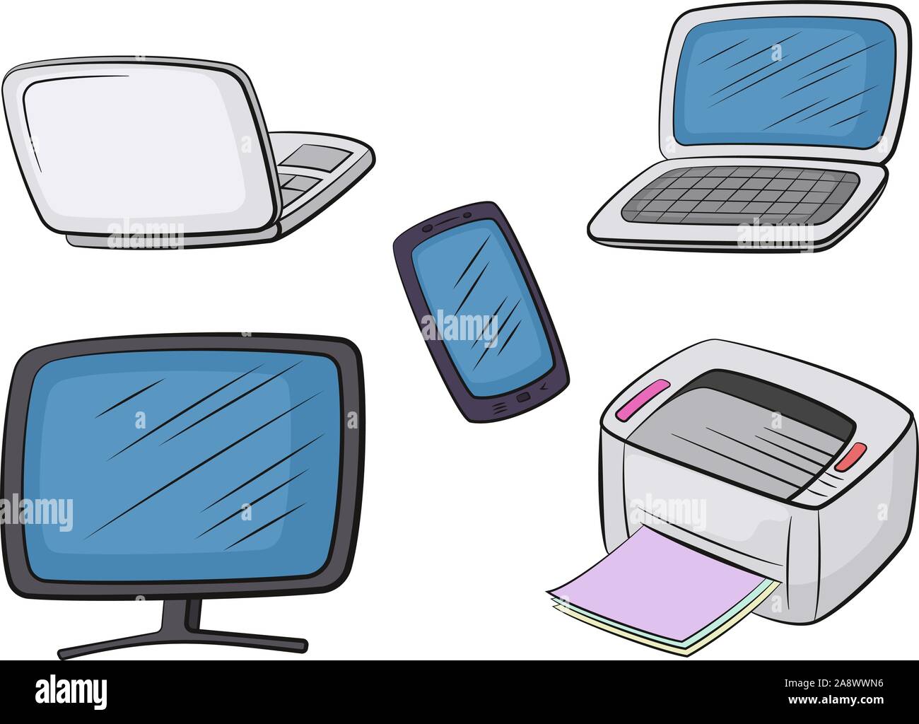 Set of Computer Equipment Stock Vector