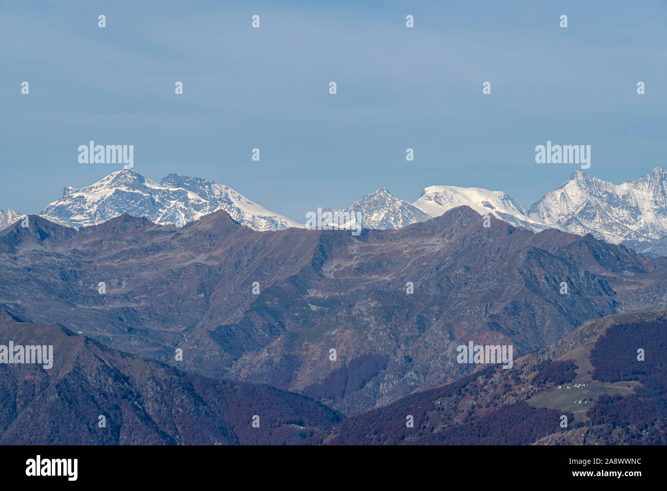 The south-east side of Monte Rosa massif in the Western Alps, Italy Stock  Photo - Alamy