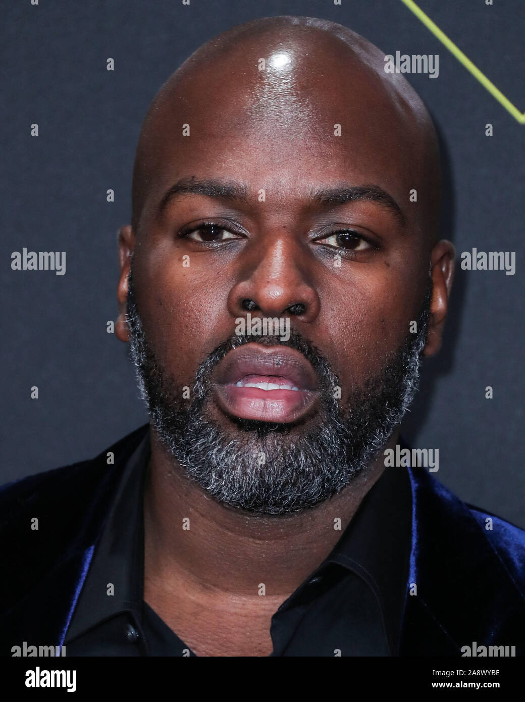 Corey Gamble arrives at the 2019 E! People's Choice Awards held at Barker Hangar on November 10