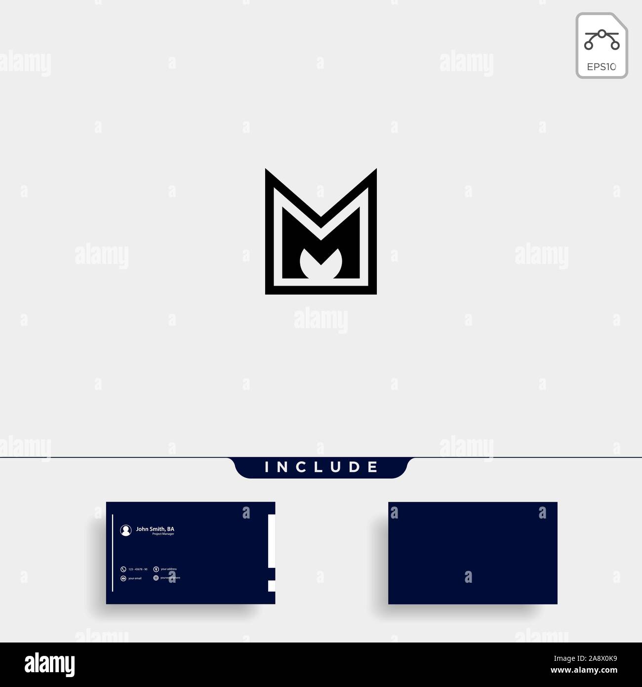 Letter M AM MA MM Monogram Logo Design Minimal Icon With Black Color ...
