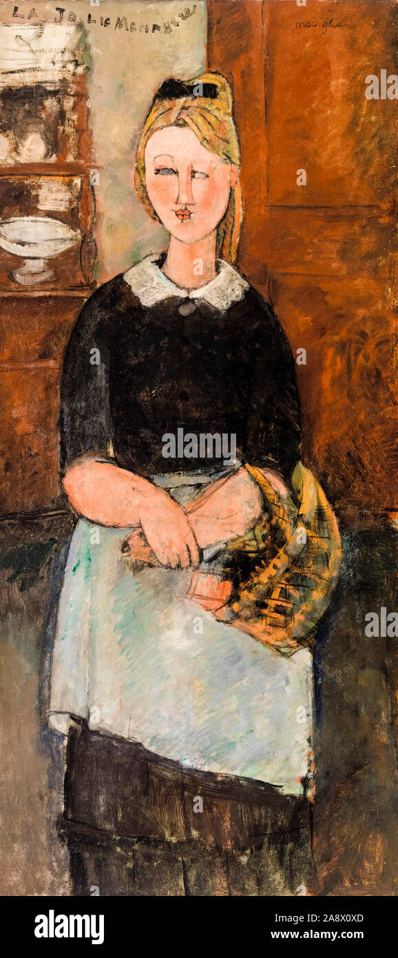 Amedeo Modigliani, The Pretty Housewife, (La Jolie ménagère), portrait painting, 1915 Stock Photo