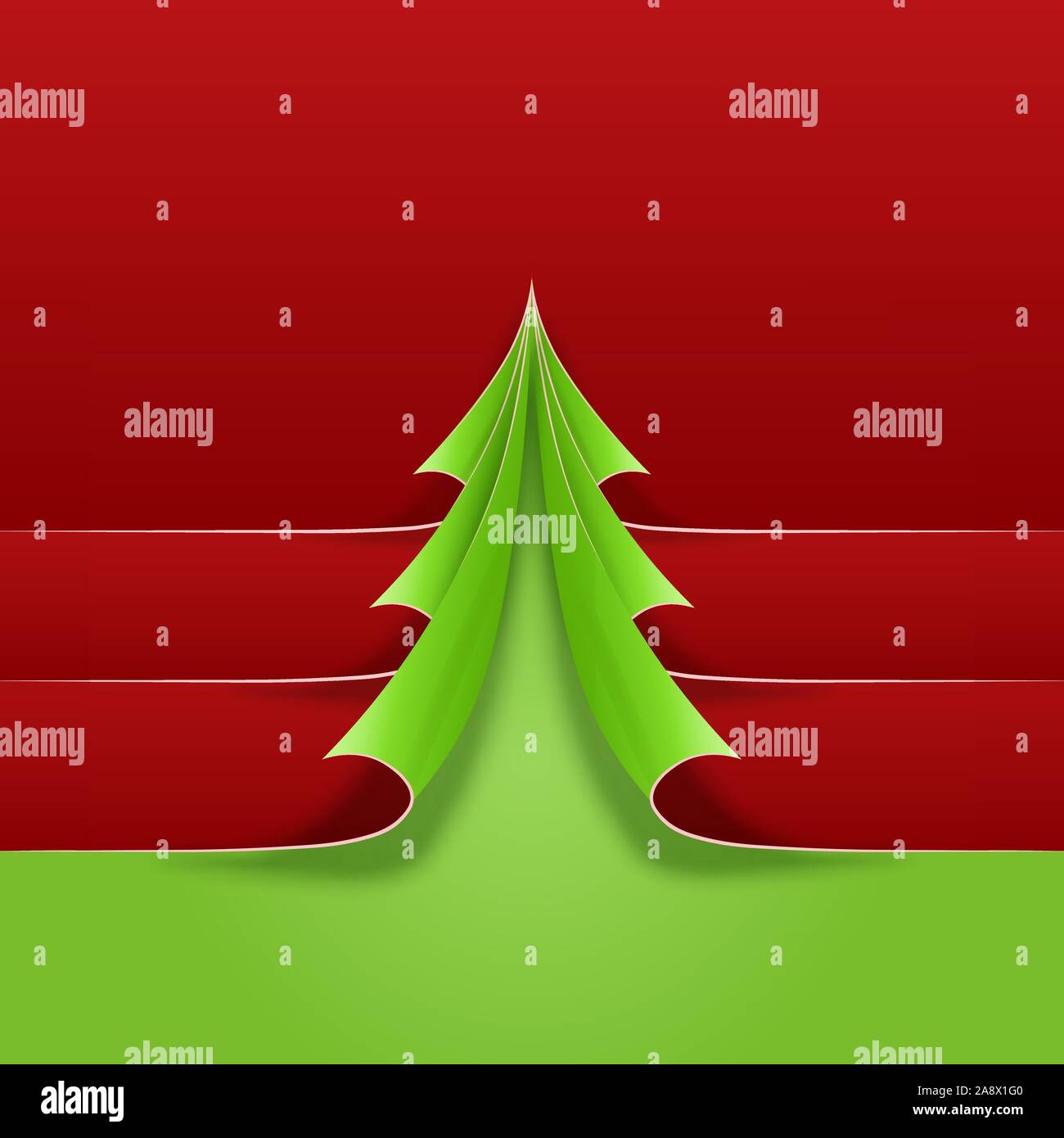 Christmas tree cut made of paper. Background for design. Vector ...