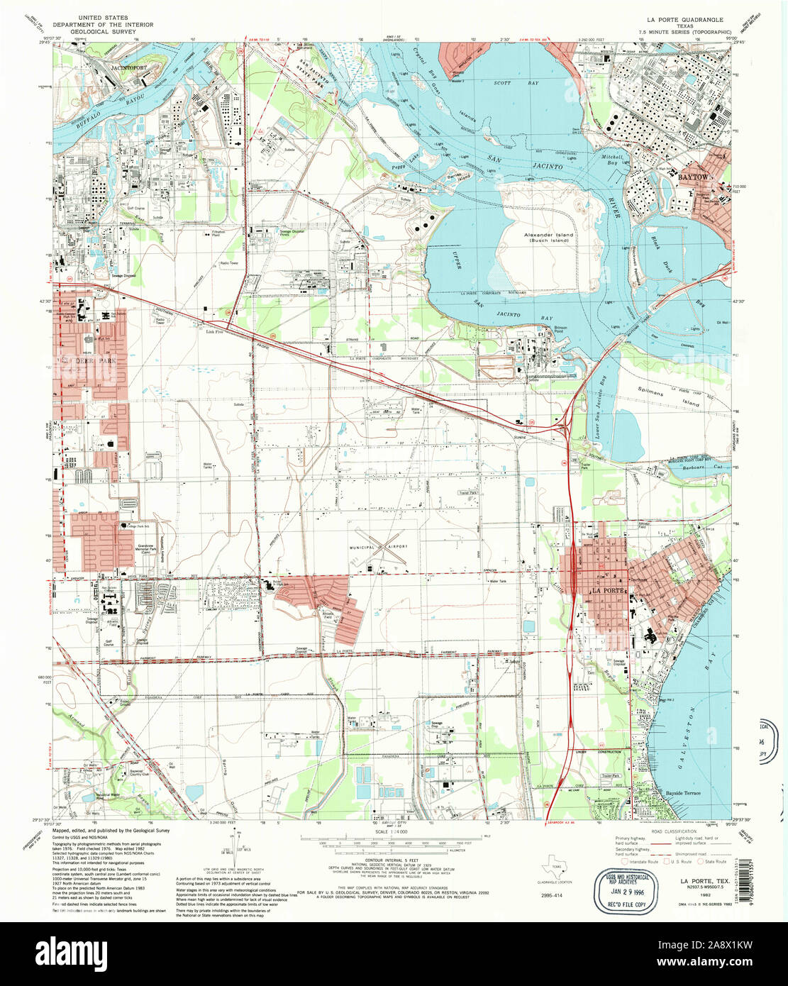 Map of la porte hi res stock photography - Usgs Topo Map Texas Tx La Porte 110146 1982 24000 Restoration 2A8X1KW