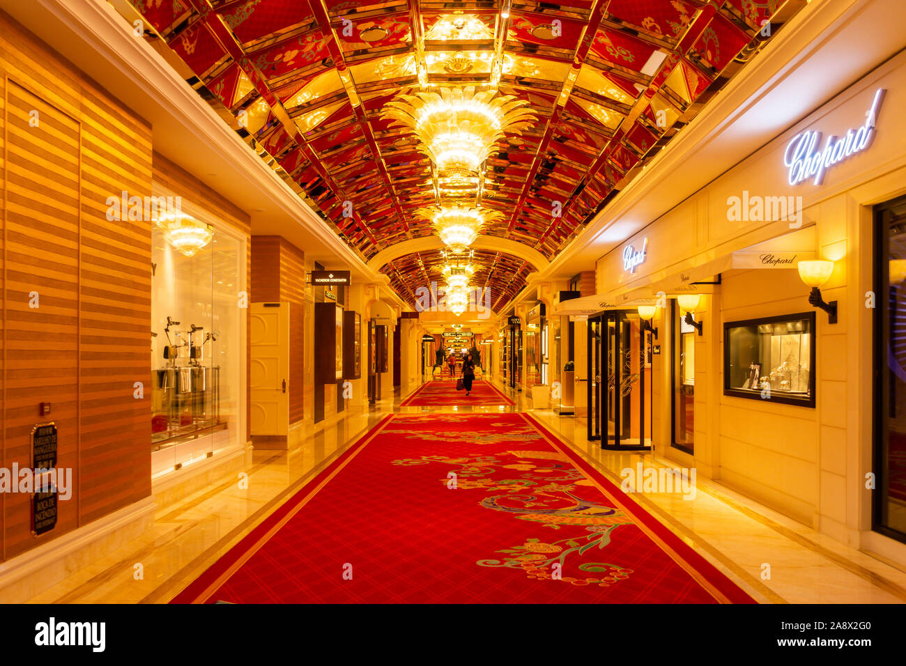 October 31, 2019: MACAU, CHINA - Interior of the Wynn Palace, a Large Upscale Casino and Hotel with a Number of Luxury Brands Stock Photo