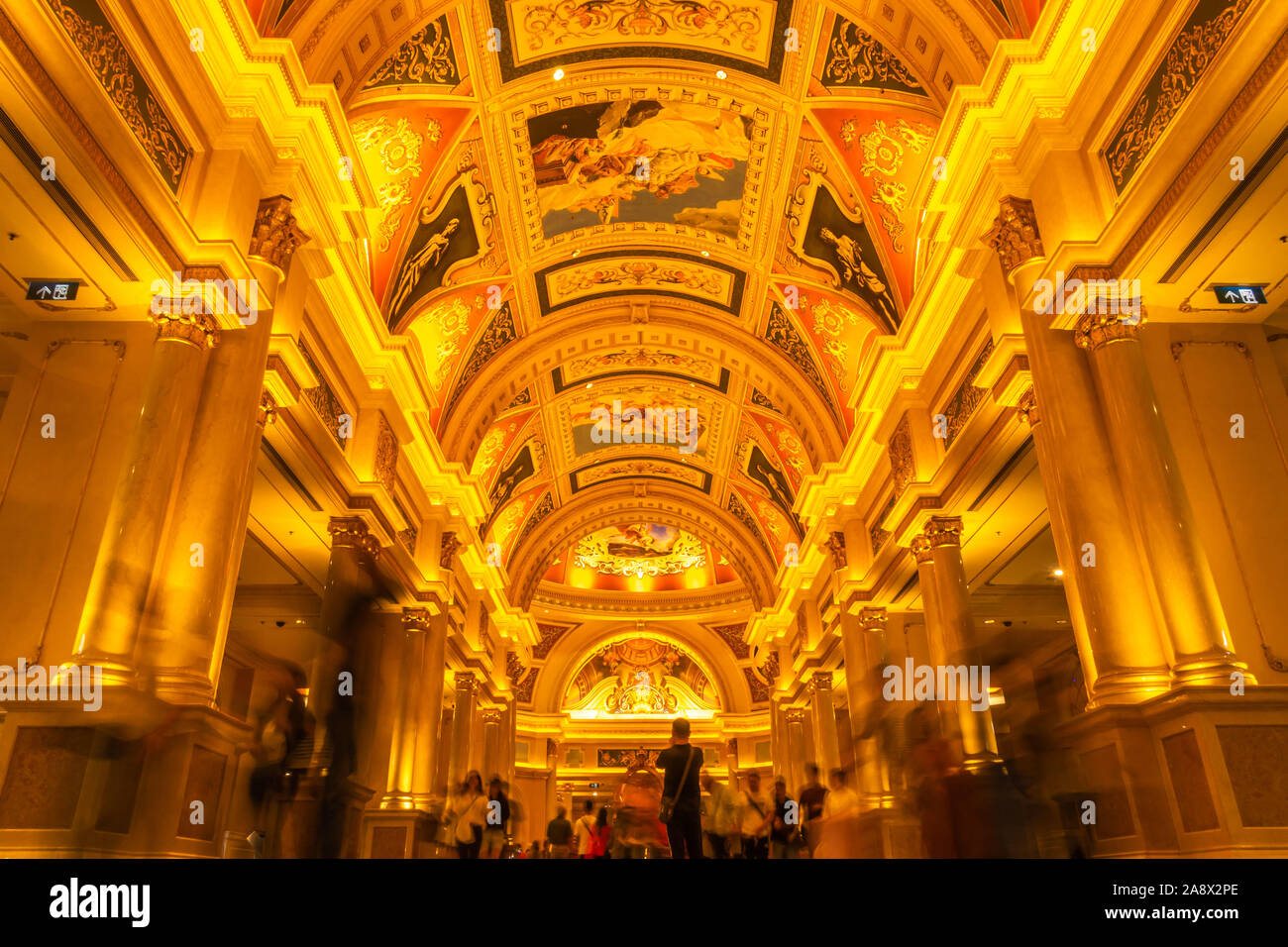 October 31, 2019: MACAU, CHINA - Interior of the Venetian Hotel and Casino, Largest Supercomplex in the World Stock Photo