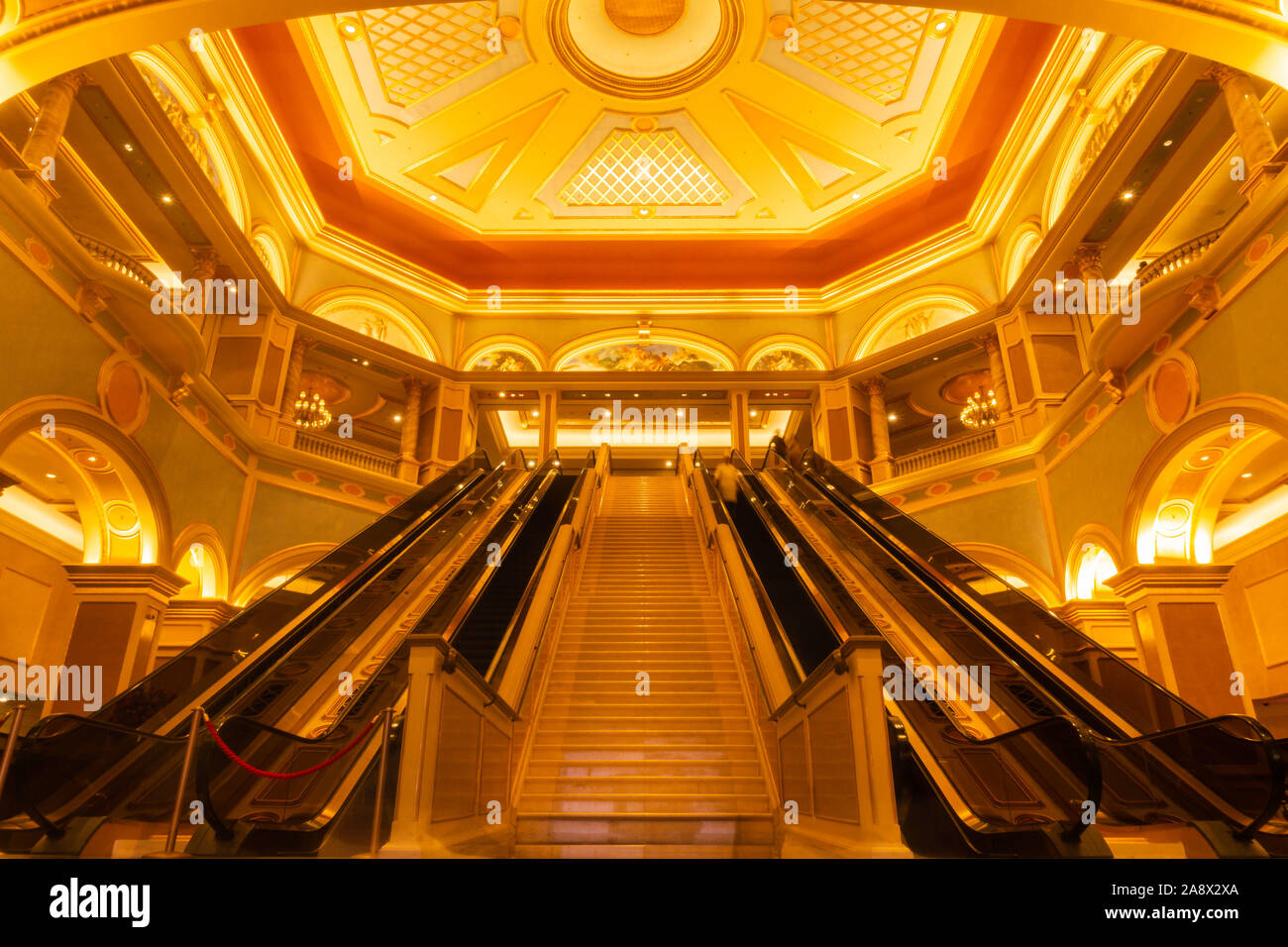 October 31, 2019: MACAU, CHINA - Interior of the Venetian Hotel and Casino, Largest Supercomplex in the World Stock Photo