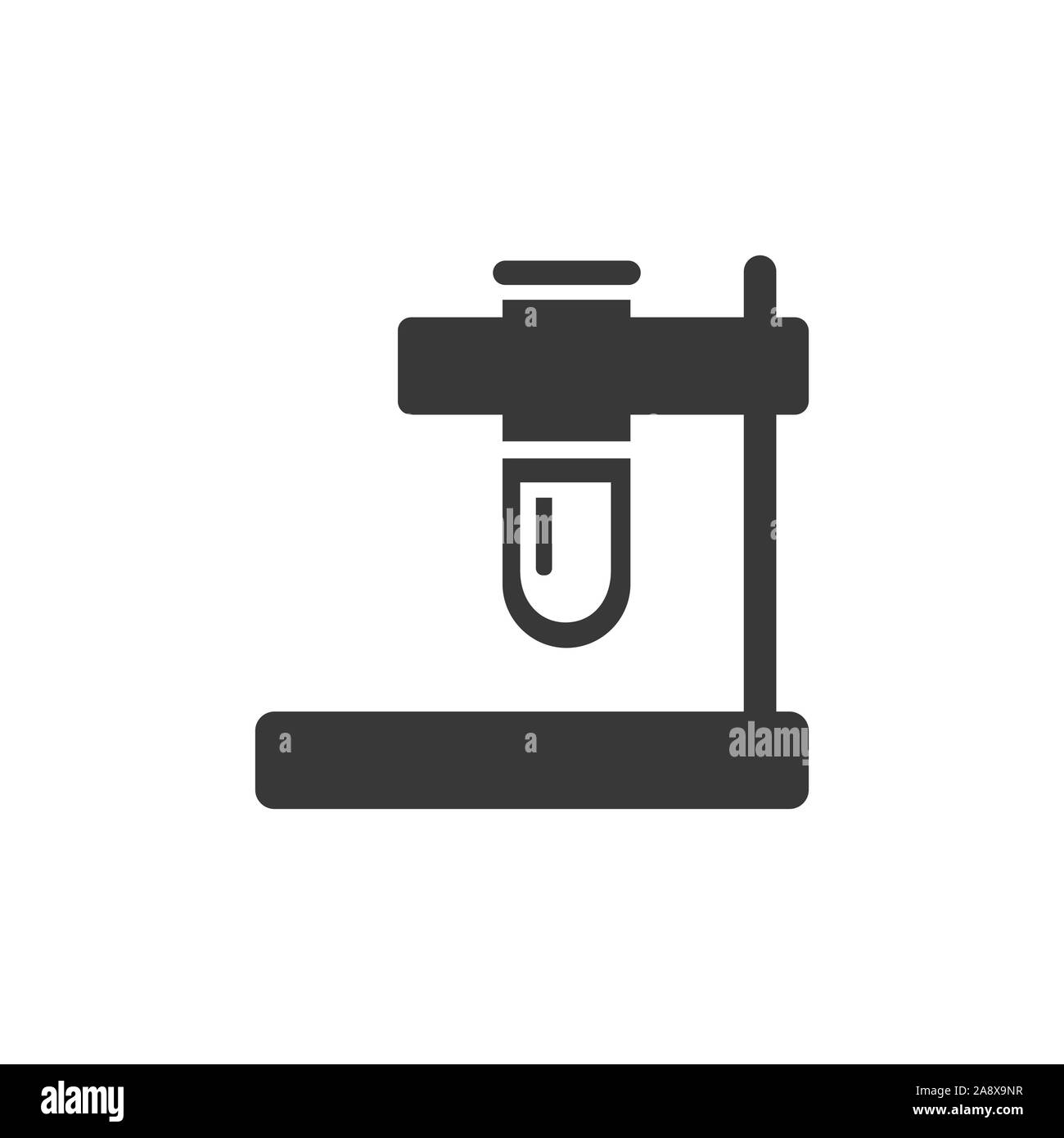 Test tube icon. Isolated image. Flat pharmacy and laboratory vector