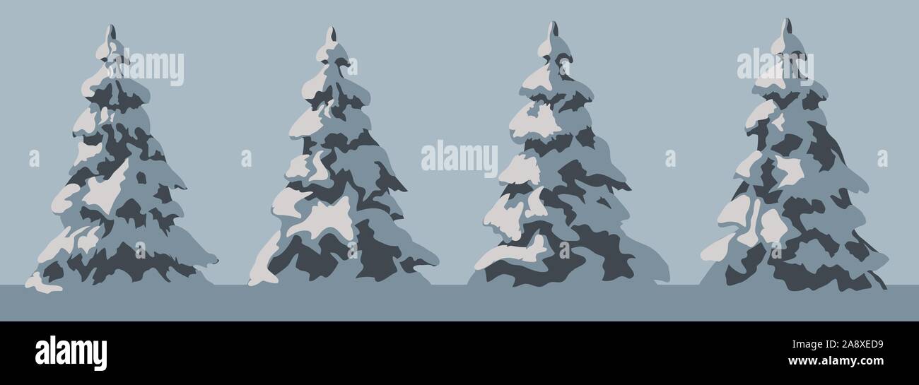 Winter. Fir trees set Stock Vector Image & Art - Alamy