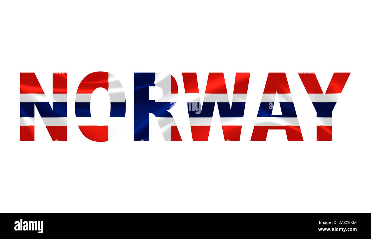 "Norway" Lettering Art over the Norwegian Flag Stock Photo Alamy