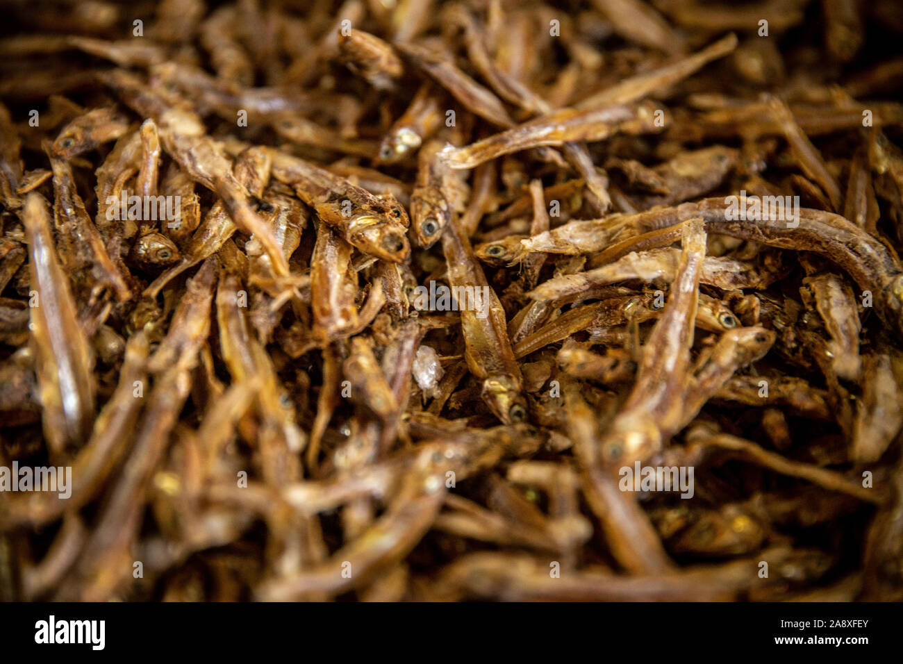 Fried anchovies mostly used with nasi Lemak Stock Photo Alamy