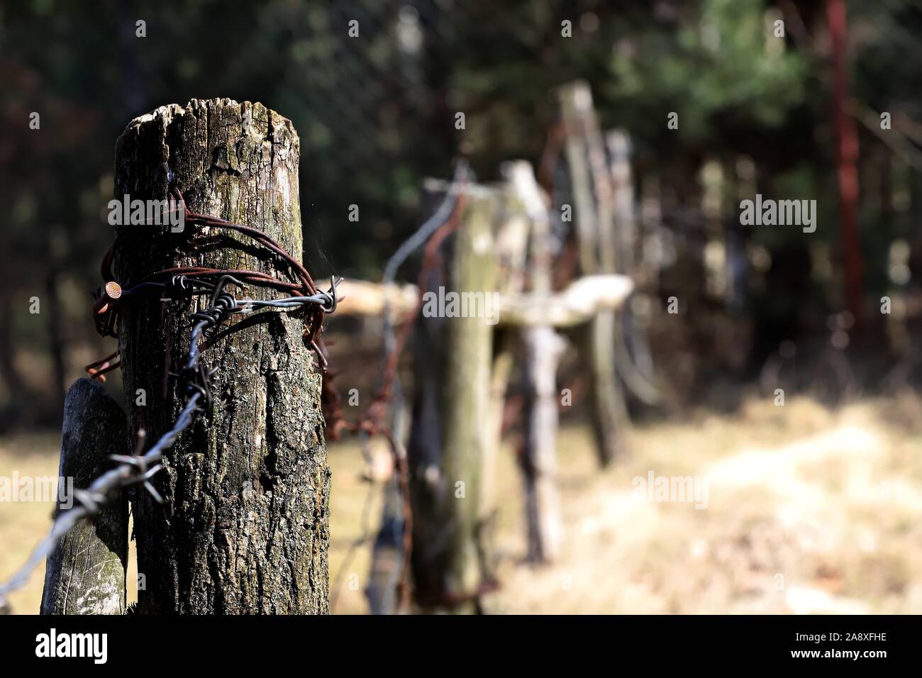 old wooden fence Stock Photo - Alamy