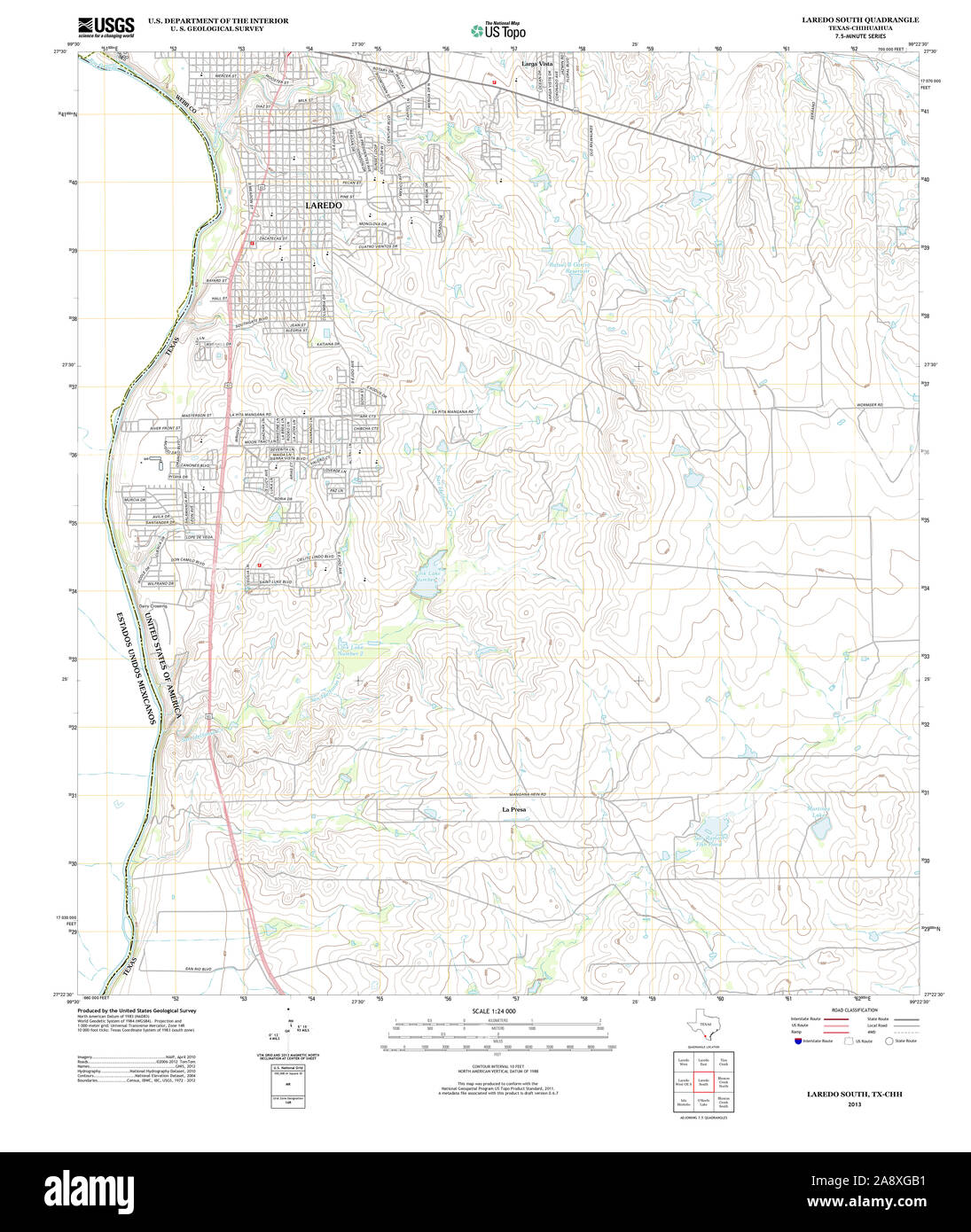 Map of laredo texas hi res stock - Usgs Topo Map Texas Tx Laredo South 20130118 Tm Restoration 2A8XGB1