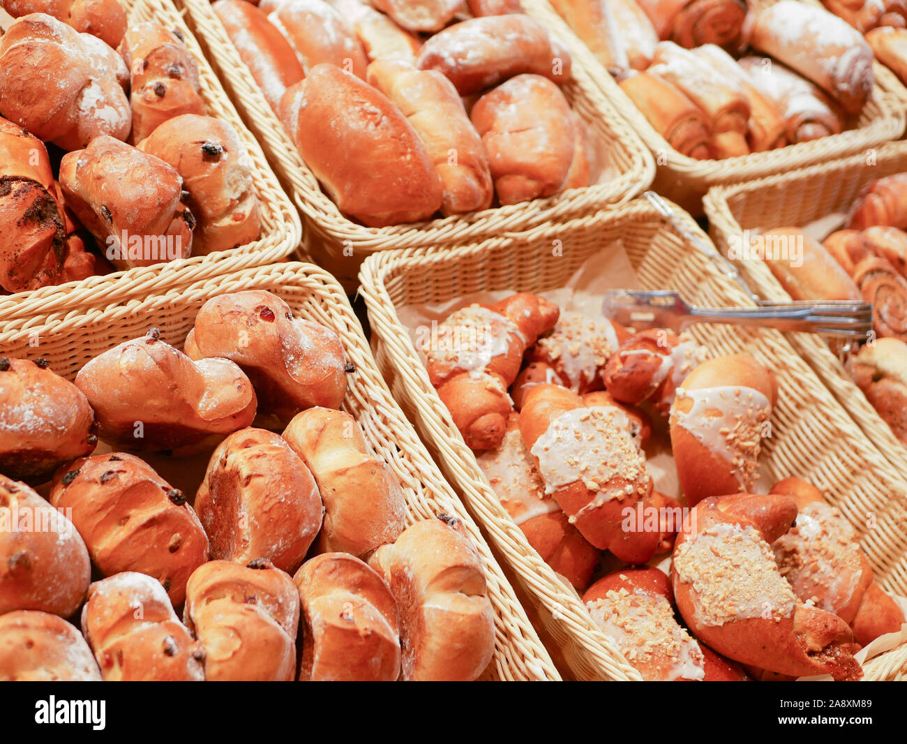 Loaf bread in supermarket basket hires stock photography and images