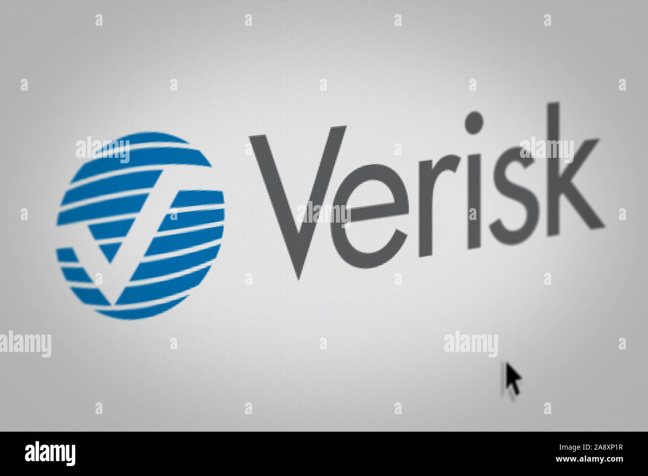 Logo of the public company Verisk Analytics displayed on a computer