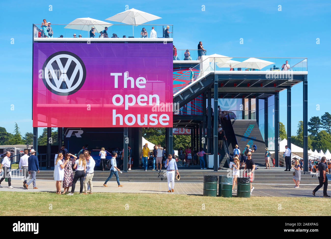 Volkswagen's The Open House stand at Goodwood Festival of Speed, 2019 Stock Photo
