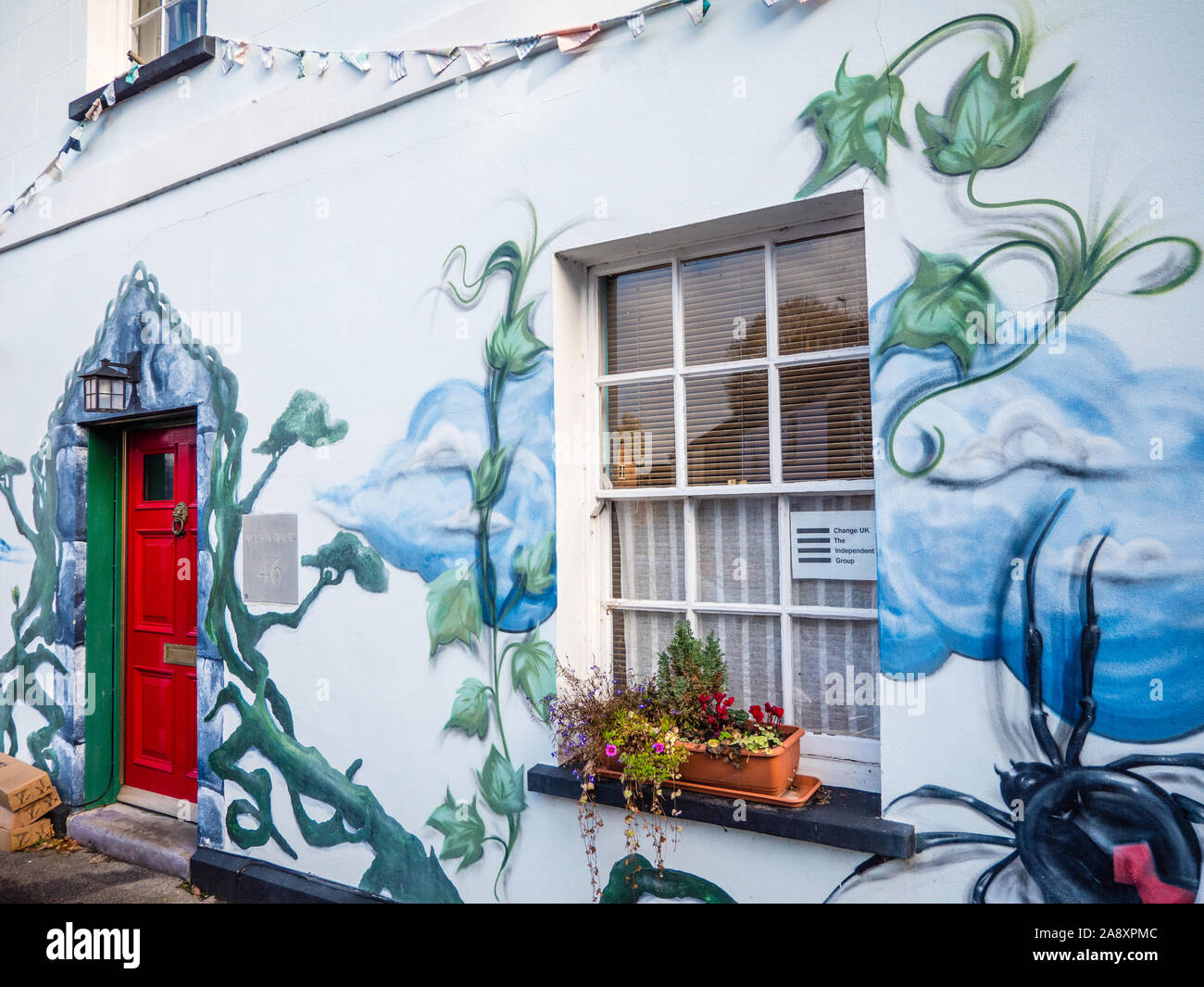 Painted House on Wellington Street, Jericho, Oxford, Oxfordshire, England, UK, GB Stock Photo